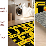 Ultra Soft Area Rug, Non Slip, Stain Resistant, Washable Area Rugs for Living Room, Bedroom, Elegant Black and Yellow Contrast(Yellow)