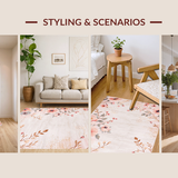 Ultra Soft Area Rug, Non Slip, Stain Resistant, Washable Area Rugs for Living Room, Bedroom, Serene Minimalist Blush Touch(Pink)
