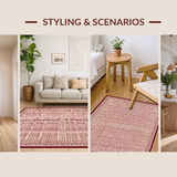 Abstract Cream and Maroon Motif(Red)