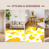 Ultra Soft Area Rug, Non Slip, Stain Resistant, Washable Area Rugs for Living Room, Bedroom, Adorable Egg Motif Design(Yellow)