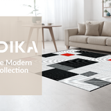 Ultra Soft Area Rug, Non Slip, Stain Resistant, Washable Area Rugs for Living Room, Bedroom, Trendy Symmetrical Dice Arrangement(Black)
