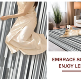 Ultra Soft Area Rug, Non Slip, Stain Resistant, Washable Area Rugs for Living Room, Bedroom, Black White Striped Area Rug, Abstract(Black)