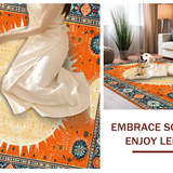 Ultra Soft Area Rug, Non Slip, Stain Resistant, Washable Area Rugs for Living Room, Bedroom, Rustic Soft Pastel Circular Design(Orange)