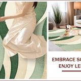 Ultra Soft Area Rug, Non Slip, Stain Resistant, Washable Area Rugs for Living Room, Bedroom, Distressed Contemporary Bedroom Carpet for High Traffic Areas(Green)