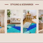 Ultra Soft Area Rug, Non Slip, Stain Resistant, Washable Area Rugs for Living Room, Bedroom, Modern Abstract Stain Resistant Living Room(Blue) - ODIKA
