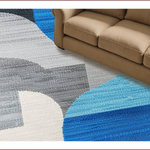Ultra Soft Area Rug, Non Slip, Stain Resistant, Washable Area Rugs for Living Room, Bedroom, Modern Abstract Grey Blue Living Room Rug(Blue) - ODIKA