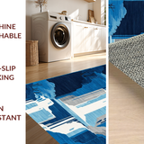 Ultra Soft Area Rug, Non Slip, Stain Resistant, Washable Area Rugs for Living Room, Bedroom, Serene Blue Tidal Patterns(Blue)
