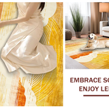 Ultra Soft Area Rug, Non Slip, Stain Resistant, Washable Area Rugs for Living Room, Bedroom, Soft Pastel Circular Accents(Gold)