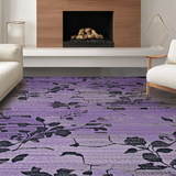 Ultra Soft Area Rug, Non Slip, Stain Resistant, Washable Area Rugs for Living Room, Bedroom, Whimsical Diamond Floral Arrangement(Purple)