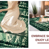 Ultra Soft Area Rug, Non Slip, Stain Resistant, Washable Area Rugs for Living Room, Bedroom, Distinctive Woodcut Animal Scene(Green)