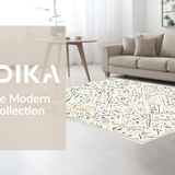 Ultra Soft Area Rug, Non Slip, Stain Resistant, Washable Area Rugs for Living Room, Bedroom, Rustic Textured Geometric Weave(Beige)