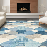 Ultra Soft Area Rug, Non Slip, Stain Resistant, Washable Area Rugs for Living Room, Bedroom, Unique Handcrafted Boho Elegance(Blue)