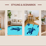 Ultra Soft Area Rug, Non Slip, Stain Resistant, Washable Area Rugs for Living Room, Bedroom, Beach Theme Entryway Soft Velvet Area Rug(Blue)