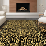 Ultra Soft Area Rug, Non Slip, Stain Resistant, Washable Area Rugs for Living Room, Bedroom, Trendy Textured Brown Print(Gold)