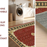 Ultra Soft Area Rug, Non Slip, Stain Resistant, Washable Area Rugs for Living Room, Bedroom, Refined Minimalist Textured Look(Red)