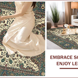 Ultra Soft Area Rug, Non Slip, Stain Resistant, Washable Area Rugs for Living Room, Bedroom, Contemporary Neutral Tiled Design(Beige)