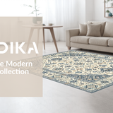 Ultra Soft Area Rug, Non Slip, Stain Resistant, Washable Area Rugs for Living Room, Bedroom, Rustic Neutral Geometric Fusion(Beige)