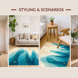Ultra Soft Area Rug, Non Slip, Stain Resistant, Washable Area Rugs for Living Room, Bedroom, Seaside Escape Coastal Rug With Elegant Maritime Charm(Blue)