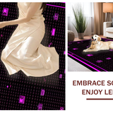Ultra Soft Area Rug, Non Slip, Stain Resistant, Washable Area Rugs for Living Room, Bedroom, Vibrant Pixelated Geometric Aesthetic(Purple)