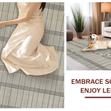 Ultra Soft Area Rug, Non Slip, Stain Resistant, Washable Area Rugs for Living Room, Bedroom, Timeless Vintage Patterned Geometry(Beige)