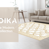 Ultra Soft Area Rug, Non Slip, Stain Resistant, Washable Area Rugs for Living Room, Bedroom, Elegant Beige Trellis Arrangement(Beige)
