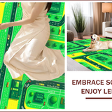 Ultra Soft Area Rug, Non Slip, Stain Resistant, Washable Area Rugs for Living Room, Bedroom, Vibrant Urban Landscape Motif(Green)