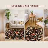 Striking Geometric Floral Overlay(Black)