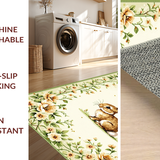Ultra Soft Area Rug, Non Slip, Stain Resistant, Washable Area Rugs for Living Room, Bedroom, Elegant Earthy Floral Display(Beige)