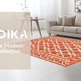 Ultra Soft Area Rug, Non Slip, Stain Resistant, Washable Area Rugs for Living Room, Bedroom, Sophisticated Textural Layered Design(Orange)