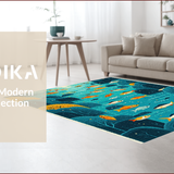 Ultra Soft Area Rug, Non Slip, Stain Resistant, Washable Area Rugs for Living Room, Bedroom, Funny Fishing Entryway Rug Non-Slip Washable(Blue)