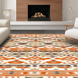 Ultra Soft Area Rug, Non Slip, Stain Resistant, Washable Area Rugs for Living Room, Bedroom, Minimalist Natural Toned Geometry(Brown)