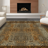 Ultra Soft Area Rug, Non Slip, Stain Resistant, Washable Area Rugs for Living Room, Bedroom, Rustic Khaki Animal Print Textile(Brown)