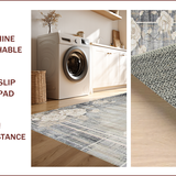 Ultra Soft Area Rug, Non Slip, Stain Resistant, Washable Area Rugs for Living Room, Bedroom, Eclectic Earthy Floral Arrangement(Gray)