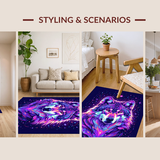 Ultra Soft Area Rug, Non Slip, Stain Resistant, Washable Area Rugs for Living Room, Bedroom, Striking Playful Nebula Theme(Purple)