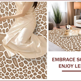 Ultra Soft Area Rug, Non Slip, Stain Resistant, Washable Area Rugs for Living Room, Bedroom, Handmade Neutral Animal Print Bedroom Luxury Carpet(Beige)