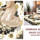 Ultra Soft Area Rug, Non Slip, Stain Resistant, Washable Area Rugs for Living Room, Bedroom, Dynamic Symmetrical Flourish(Gold)