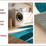 Ultra Soft Area Rug, Non Slip, Stain Resistant, Washable Area Rugs for Living Room, Bedroom, Abstract Brown and Teal Dining Room Accent Carpet(Blue)