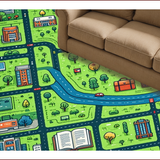 Ultra Soft Area Rug, Non Slip, Stain Resistant, Washable Area Rugs for Living Room, Bedroom, Race Track Play Mat(Green)