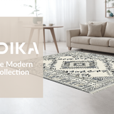 Ultra Soft Area Rug, Non Slip, Stain Resistant, Washable Area Rugs for Living Room, Bedroom, Trendy Earthy Toned Geometric Style(Gray)