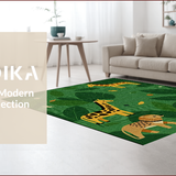 Ultra Soft Area Rug, Non Slip, Stain Resistant, Washable Area Rugs for Living Room, Bedroom, Stylish Christmas Living Room Washable Area Rug(Green)