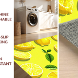 Ultra Soft Area Rug, Non Slip, Stain Resistant, Washable Area Rugs for Living Room, Bedroom, Bright Lemon Design for Cheerful Decor(Yellow)