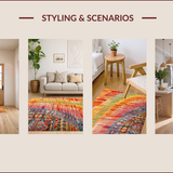 Ultra Soft Area Rug, Non Slip, Stain Resistant, Washable Area Rugs for Living Room, Bedroom, Cotton Vibrant Classroom Dining Area Rug(Orange)