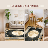 Ultra Soft Area Rug, Non Slip, Stain Resistant, Washable Area Rugs for Living Room, Bedroom, Rustic Earthy Toned Tapestry(Gold)