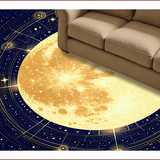 Ultra Soft Area Rug, Non Slip, Stain Resistant, Washable Area Rugs for Living Room, Bedroom, Astrology Sun and Moon Living Room Rug(Gold)