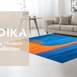 Ultra Soft Area Rug, Non Slip, Stain Resistant, Washable Area Rugs for Living Room, Bedroom, Stylish Watercolor Inspired Motif(Orange)