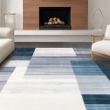 Ultra Soft Area Rug, Non Slip, Stain Resistant, Washable Area Rugs for Living Room, Bedroom, Sophisticated Light Gray Visual Texture(Blue)