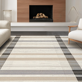 Ultra Soft Area Rug, Non Slip, Stain Resistant, Washable Area Rugs for Living Room, Bedroom, Cozy Rustic Checkered Design(Beige)