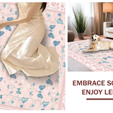 Ultra Soft Area Rug, Non Slip, Stain Resistant, Washable Area Rugs for Living Room, Bedroom, Serene Floral Scalloped Pattern(Pink)