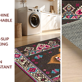 Ultra Soft Area Rug, Non Slip, Stain Resistant, Washable Area Rugs for Living Room, Bedroom, Pastel Highland Cattle Decorative Style(Brown)