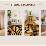 Ultra Soft Area Rug, Non Slip, Stain Resistant, Washable Area Rugs for Living Room, Bedroom, Chic Animal Patterned Aesthetic(Brown)